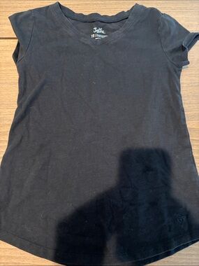 Justice Black V-Neck Short Sleeve Tee